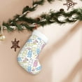 thumbnail image 7 of Daiia Cartoon Bunny Print Christmas Stocking，18"Large Knitted Xmas Stocking for Kids, Family Stocking for Fireplace Christmas Holiday Party Decoration, 7 of 7