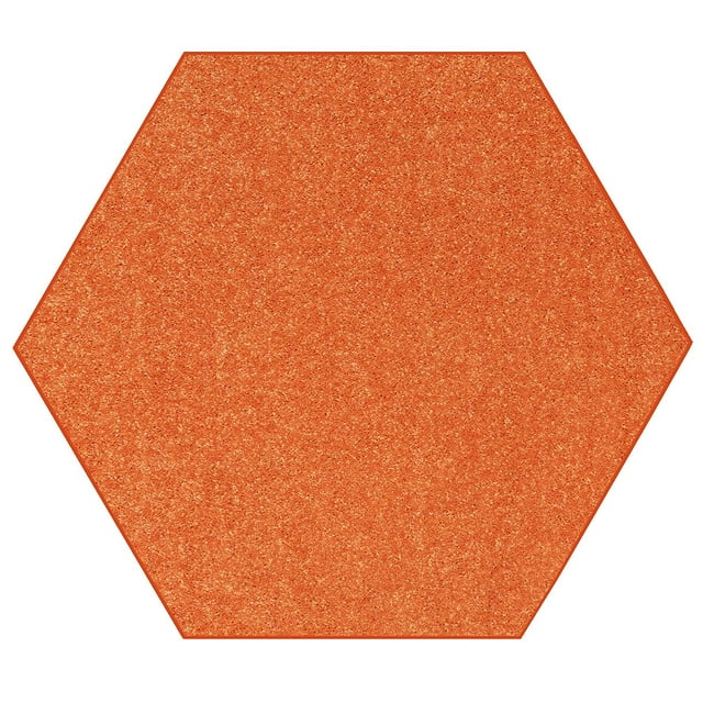 Ambiant Saturn Collection Pet Friendly Area Rugs Orange - 9' Hexagon