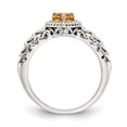 thumbnail image 2 of Shey Couture Sterling Silver with 14K Accent Antiqued Heart Citrine Ring, 2 of 7
