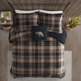 thumbnail image 4 of Woolrich Alton Ultra Soft Plush to Sherpa Berber Down Comforter Set, Brown/Black - Full/Queen, 4 of 5