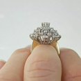thumbnail image 2 of 2.5 Ct Round Cut Moissanite Cluster Engagement Ring 14K Yellow Gold Plated, 2 of 2