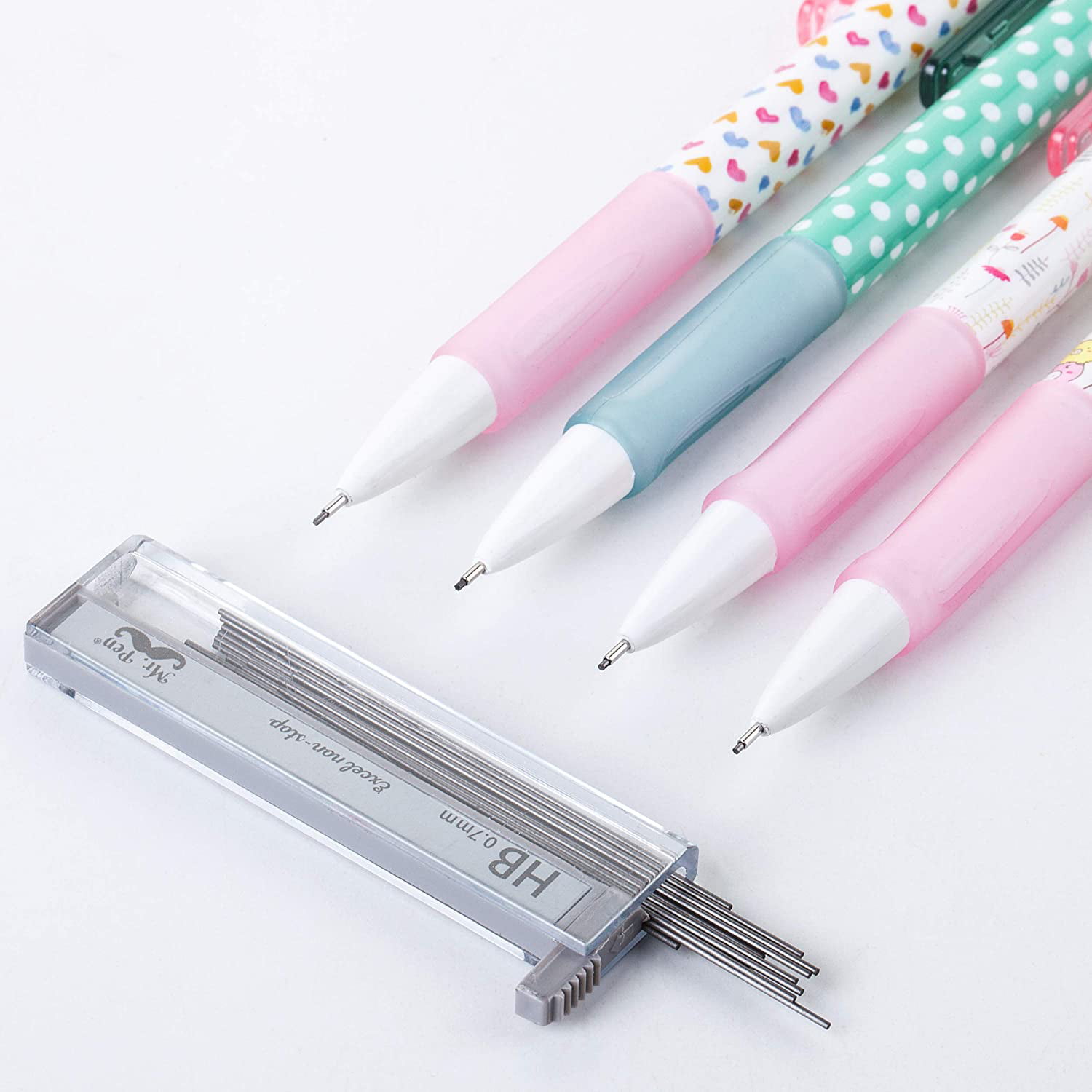 Nicpro 14 PCS Pastel Mechanical Pencil Set in Case, Cute Art Pencils B