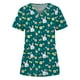 thumbnail image 1 of Ichuanyi Womens Swimsuits Clearance Women's Fashion Easter Rabbit Print V-neck Short Sleeve Pocket Workwear Top Ichuanyi Ichuanyi, 1 of 3