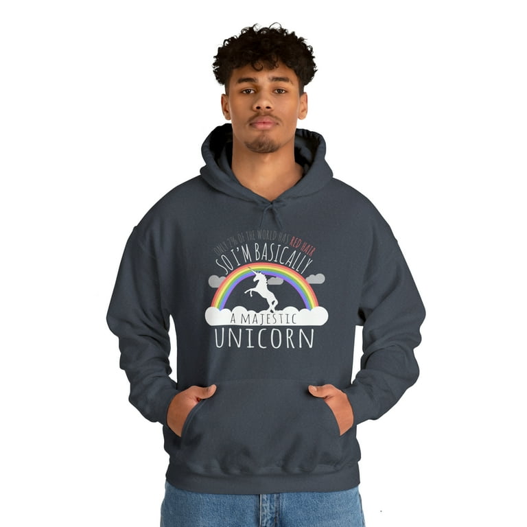Red Hair Majestic Unicorn Funny Redhead Graphic Hoodie Sweatshirt Sizes S 5XL Walmart