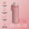 thumbnail image 3 of Bentgo Flip 2-in-1 Straw & Chug Leak-Proof Insulated Water Bottle, 24 fl oz (Blushing), 3 of 7