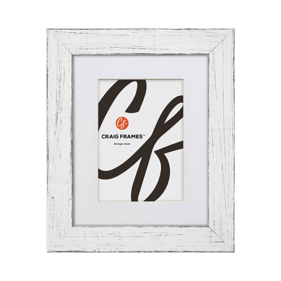 Craig Frames 24x30 inch Rustic Barnwood White Picture Frame Matted for a 20x26 Photo