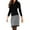 Black, variant on XDZJLR Womens Dresses Houndstooth for Fashion Stitching Long Sleeve V Neck Business Outfits for Work Clothes Skirt