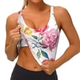 thumbnail image 4 of Lsque Colorful Flowers Printed Women'S Sports Bra, Compression, Moisture Wicking, High-Impact Sports Bra For Women,Supportive sports bra-Large, 4 of 9