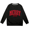 thumbnail image 3 of Boys Long Sleeve Crewneck Letter Print Sweatshirt Soft Casual Pullover Top For Kids Fall Winter Holiday Outfit, 3 of 3