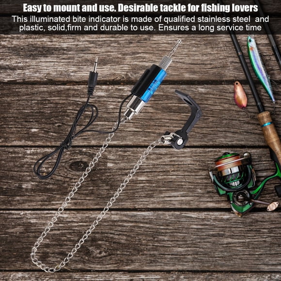 LED Illuminated Fish Bite Alarm Super Sensitive Indicator Tackle Accessory with Bright Light for Various Diameter of Wires
