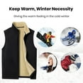 thumbnail image 3 of comerut Men Winter Casual Sleeveless Jacket Stand Collar Warm Fleece Lining Waistcoat Pockets Zipper Placket Vest Coat, 3 of 8
