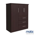 thumbnail image 2 of Mobi Cómoda Ropero 100cm Madera Mallorca Chocolate 3 Cajones Mobi Muebles Elegante, 2 of 8