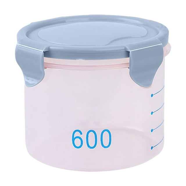 Btomtd With Graduated Round Storage Jars Sealing Jars Plastic Kitchen With Lids Snack Jars Grains Storage Jars Storage Jars Yoghurt Cheese Cake Jars, Light Blue