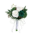 thumbnail image 4 of Bridesmaid Flower Bridal Holding Wedding Bouquet for Wedding Home Graduation Green White, 4 of 7