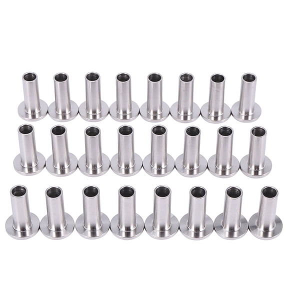 Stainless Steel Protector Sleeves for 1/8 inch Cable Railing, Wood Posts, DIY Balustrade T316 Marine Grade 24 Pack