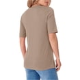 thumbnail image 4 of Stichou Half Sleeve Tops for Women Crewneck Shirts Basic Fit Tee 2026 Spring Summer Fashion Business Casual T-Shirts Khaki XL, 4 of 4