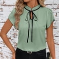 thumbnail image 7 of Idoravan 3/4 Sleeve Tops for Women Dressy Casual Women's T-Shirt Loose and Versatile Green S, 7 of 7