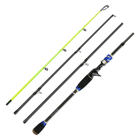 Carbon Fiber Casting Rods Durable Lightweight Casting Fishing Rod Portable 4 Sections Fishing Pole for Saltwater Freshwater
