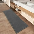 thumbnail image 4 of Waffle Bath Runner, Upgraded Waffle Runner Rug, Non Slip Washable Drying Boho Bathroom Bath Mat with Tassels for Hallway Shower Entry Farmhouse Home Decor, Double-Sided Use (Brown, 20*32in), 4 of 8