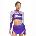 thumbnail image 7 of Aislor Women Cheerleading Crop Top with Skirt 2-Piece Cheer Leader Uniform Fancy Dress Purple XXL, 7 of 7