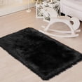 thumbnail image 2 of REGALWOVEN Faux Fur Area Rug Shaggy Floor Mat, Black 2x3 Feet Rectangle, 2 of 8
