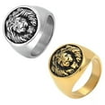 thumbnail image 2 of K-KED Vintage Lion's Head Stainless Steel Men's Domineering Lion King Rings Size 6-13-13-Gold, 2 of 8