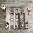 thumbnail image 4 of Ambesonne Hamsa Quilted Bedspread Set 3 Pcs, Mystic Mandala Eastern, King Size, Brown and Cream, 4 of 4