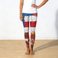 thumbnail image 3 of Womens 250th Anniversary Pajama Patriotic Star USA Flag Print Wide Leg Yoga Pants Elastic High Waist Casual Breathable Leggings, #01 Deep Red, XL, 3 of 5