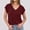 #Red, variant on DPTALR George Women's Short Sleeve V-Neck Cute Fit Summer Casual Tee Tops,Black,Size L