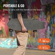 Electric Skateboard, 13.7 MPH Longboard with 7.5 Mile Range, 3 Speed Modes, Portable Design, for Teens & Adults Beginners