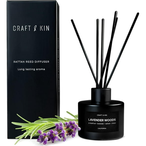 shiyou-Reed Diffusers for Home Fragrance, Black Reed Diffuser Set, Fragrance Diffuser, Lavender Diffuser, Oil Diffuser with Sticks, Reed Diffuser Masculine Scent, Reed Diffuser Men, Lavender & Wood