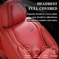 thumbnail image 3 of Coverado Car Seat Covers Full Set, Waterproof High-grade Leather Seat Protectors with Lumbar Support, Auto Cushions Universal Fit for Most Cars SUV Trucks, Red, 3 of 9