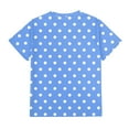 thumbnail image 5 of Lumtrix Girls Boho Print Shirts Summer Casual Polka Dot Short Sleeve Crewneck Tops with Pocket for 2-14 Years Blue 160, 5 of 5