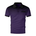 thumbnail image 5 of Fznquz Mens Big and Tall T Shirts Purple Polo Short Sleeve Gradient Tshirt Summer Button Shirts XL, 5 of 5