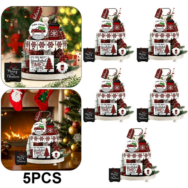 60 Piezas Gnomos Navideños Rústicos Letreros para Fiestas Navideñas (B)