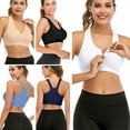 thumbnail image 2 of Sports Bras for Women Cross Back Padded Sports Bra Medium Support With zipper Front Chest Workout Running Yoga Bra, 2 of 8