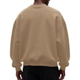 thumbnail image 4 of Nokdvo Mens Crewneck Sweatshirts Long Sleeve Solid Color Sweatshirts Crewneck New X Decoration Shirts Loose Causal Lightweight Fall Winter Pullover Tops,Khaki S, 4 of 4