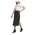 thumbnail image 3 of DKNY Womens Black Speckle Midi Evening Pencil Skirt S, 3 of 4