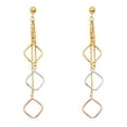thumbnail image 1 of FB Jewels 14K White Yellow And Rose Gold Three Line Hanging Chandelier Dangle Womens Earrings 62MM X 11MM, 1 of 1