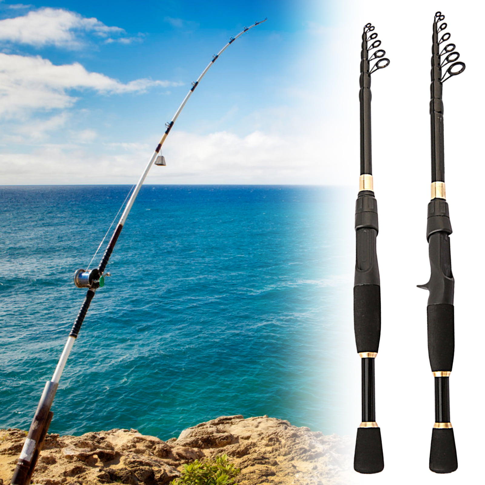 High Hard Carbon Fishing Rod Spinning Telescopic Fishing Rod Pole for Saltwater 