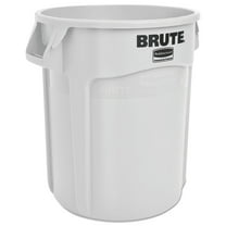 Rubbermaid Commercial Vented Round Brute Container, 20 gal, Plastic, White