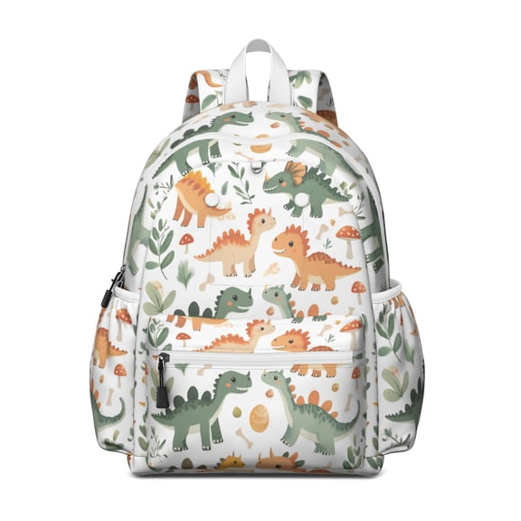 Cute Dinosaur Pattern Backpack for School,Cute School Bag,Schoolbag with Adjustable Shoulder Straps & Padded Back,13.4"x11"x4.7"