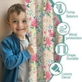 thumbnail image 3 of Blackout Kids Curtains,Pioneer Flower Floral Print Pattern Childrens Insulated Curtains Set Of 2,Bedroom Essentials,Toddler Room Decor 52"x63", 3 of 5