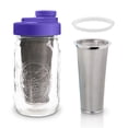 thumbnail image 3 of Cold Brew Coffee Maker Kit: Wide Mouth Mason Jar with Screw Top Lid, Stainless Steel Filter for Delicious Brewed Coffee, Infused Tea, Alcohol - 1 Quart 32 oz Purple, 3 of 7