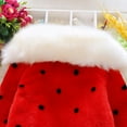 thumbnail image 4 of Odeerbi Toddler Winter Coat Kids Girls Outerwear Jackets Autumn Baby Polka Dot Pearl Decoration Plush Warm Cotton Coat Red, 4 of 9