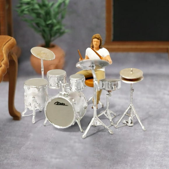 Figuras de Música Rock 1/64, Colecciones en Miniatura, Accesorios de Película, Escala S, Micropaisaje Ferroviario, Dioramas de Construcción de Conjunto de baterista