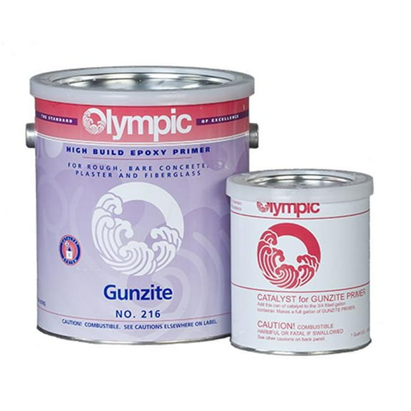 Olympic Pool Paint - Gunzite Primer - 1 Gallon - two-part epoxy primer for rough plaster or concrete, new gunite, fiberglass or sandblasted surface pools.