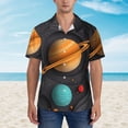 thumbnail image 2 of Balery Solar System Paper Art Camisas hawaianas de manga corta para hombre, camisas playeras de corte holgado, camisas de vacaciones con botones,Medium, 2 of 7