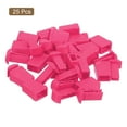 thumbnail image 3 of Uxcell 25Pack Plastic Flat Bell End Stoppers, Cord Ends Lock with Lid for Clothes Backpack Drawstring, Rose Red, 3 of 6