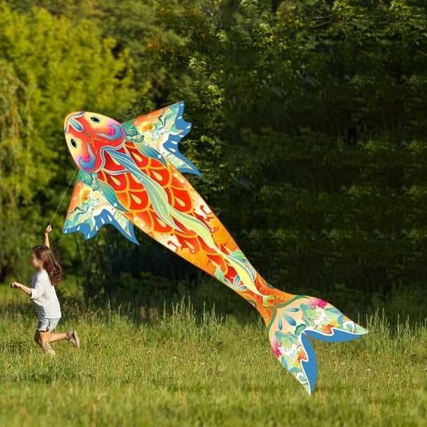 Cometa Gigante de Carpa Koi, Creativa, Estable, Fácil de Volar, Resistente Al Viento, para Juegos Y Actividades Al Aire Libre en , Jardín, Pa